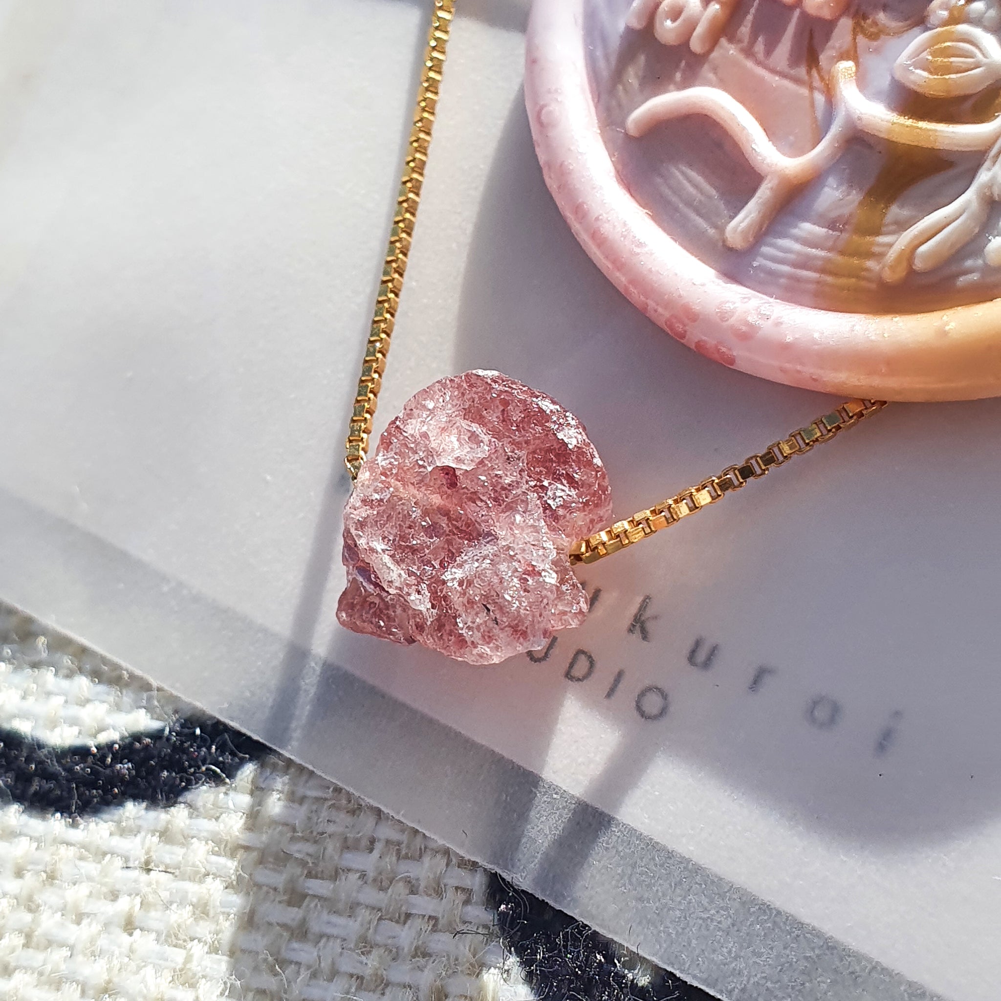 Crystal Komboloi Anxiety Bracelet/Necklace - Strawberry Quartz