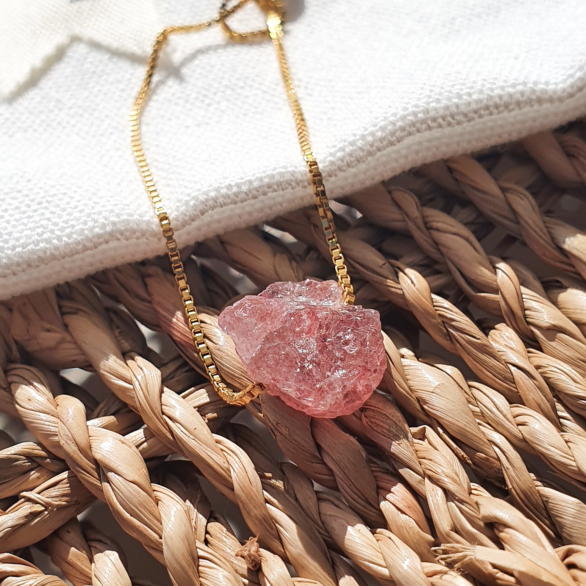 Crystal Komboloi Anxiety Bracelet/Necklace - Strawberry Quartz