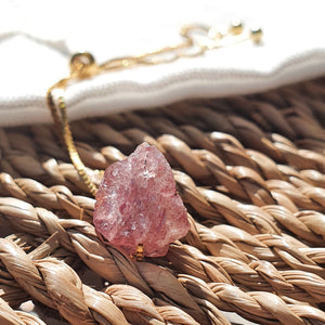 Crystal Komboloi Anxiety Bracelet/Necklace - Strawberry Quartz